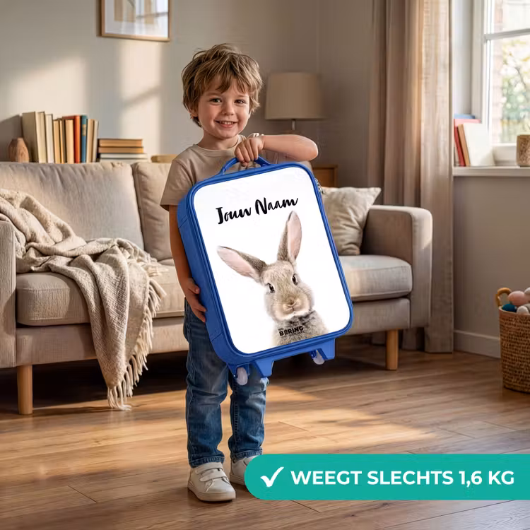 Koen Konijn Kinderkoffer - Blauw klein -sfeer2_NL