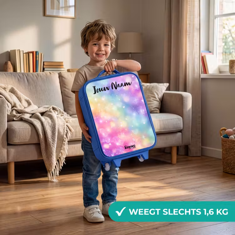 Licht - Regenboog - Hartjes Kinderkoffer - Blauw klein -sfeer2_NL