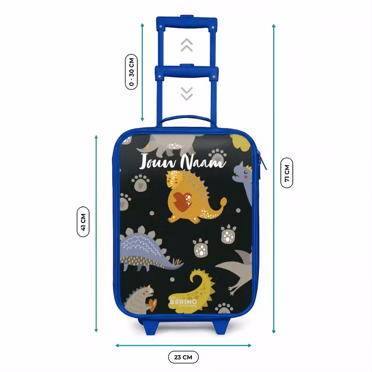 Liefdevolle dinosaurus Kinderkoffer - Blauw klein -productfoto_formaten