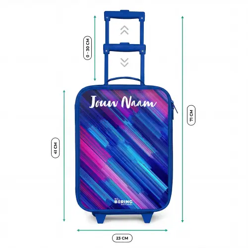 Neon - Strepen - Abstract - Blauw - Roze Kinderkoffer - Blauw klein -productfoto_formaten