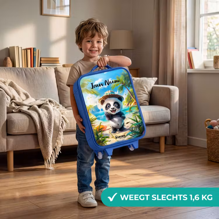 Pablo panda Kinderkoffer - Blauw klein -sfeer2_NL