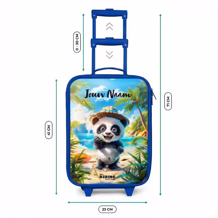 Pablo panda Kinderkoffer - Blauw klein -productfoto_formaten