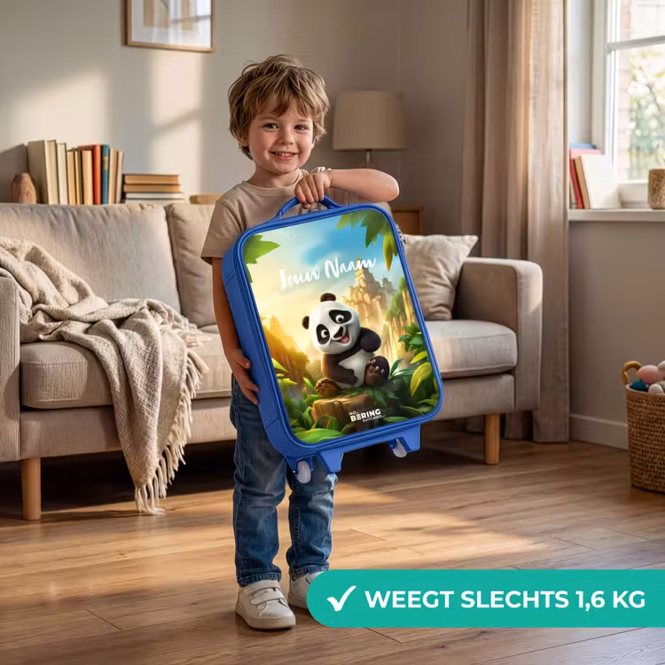 Peter Panda Kinderkoffer - Blauw klein -sfeer2_NL