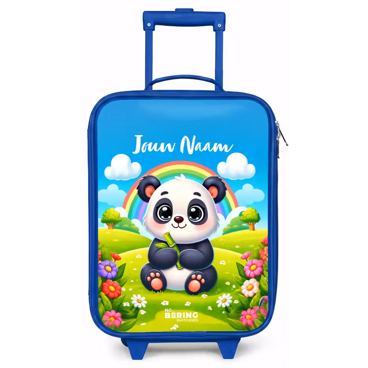 Pukkie Panda Kinderkoffer - Blauw klein -zz3dotto