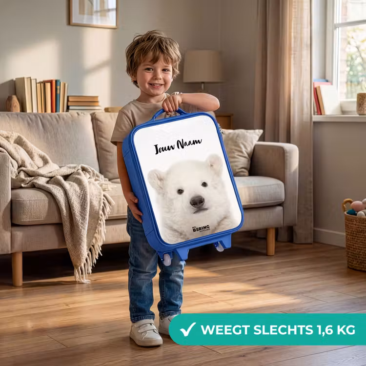 Schattige Ijsbeer Kinderkoffer - Blauw klein -sfeer2_NL