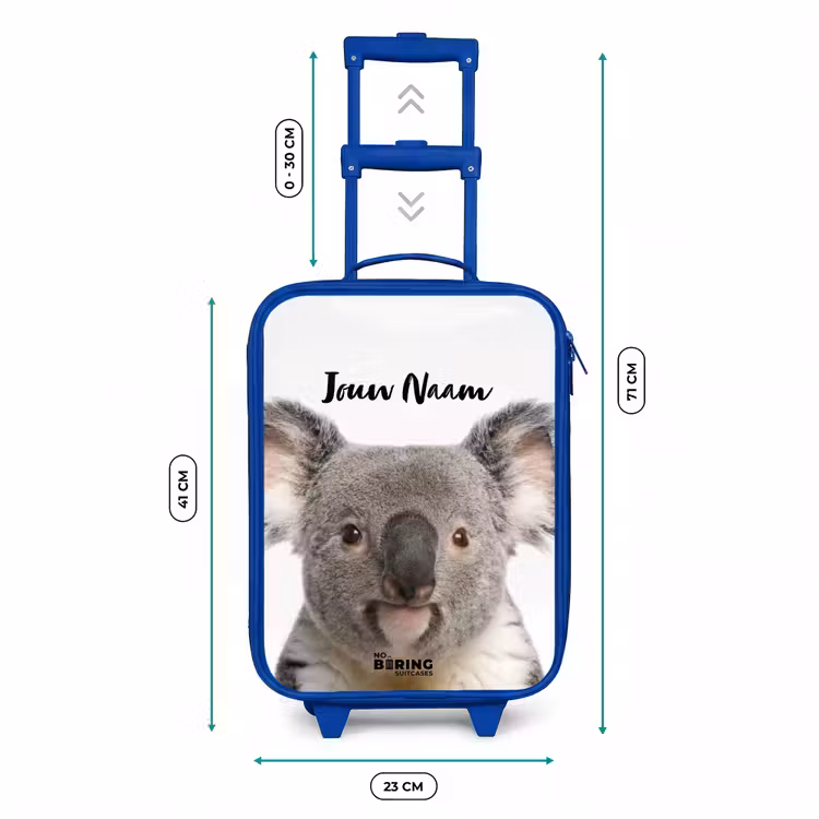 Schattige Koala Beer Kinderkoffer - Blauw klein -productfoto_formaten
