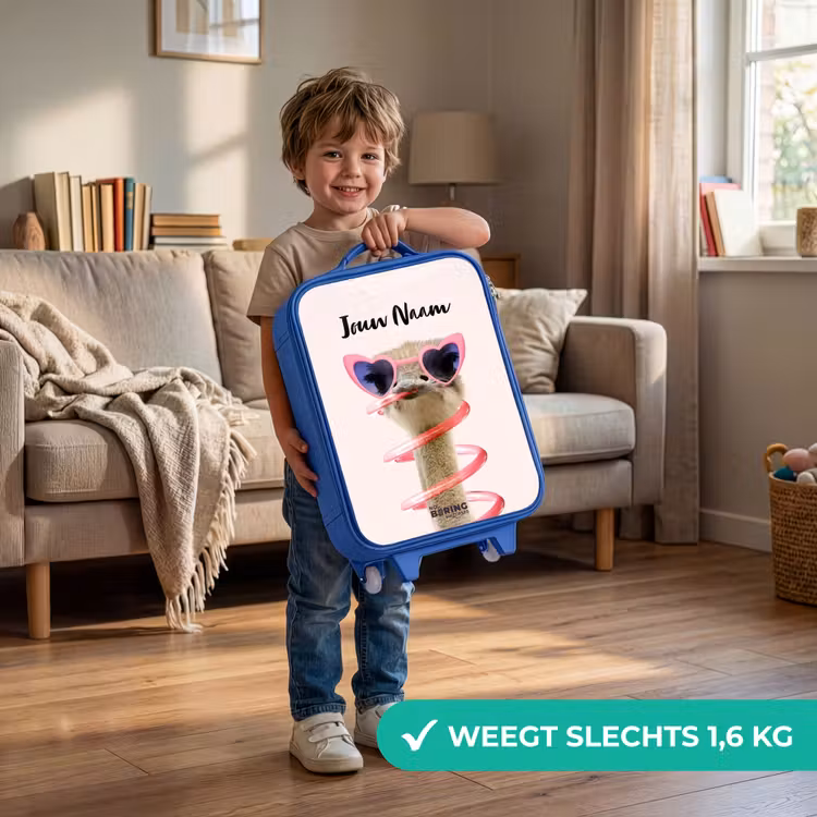 Sierk Struisvogel Roze Kinderkoffer - Blauw klein -sfeer2_NL