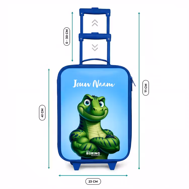 Spierbundelsaurus Kinderkoffer - Blauw klein -productfoto_formaten