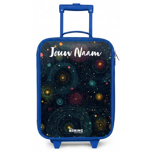 Sterren - Planeten - Kleurrijk Kinderkoffer - Blauw klein -zz3dotto