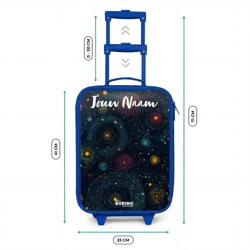 Sterren - Planeten - Kleurrijk Kinderkoffer - Blauw klein -productfoto_formaten