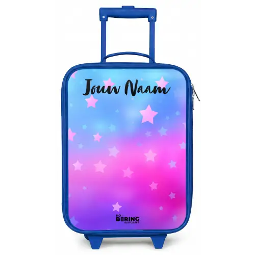 Sterren - Roze - Blauw Kinderkoffer - Blauw klein -zz3dotto