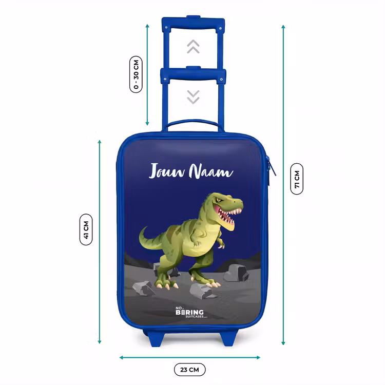 Tjibbe T-Rex Kinderkoffer - Blauw klein -productfoto_formaten