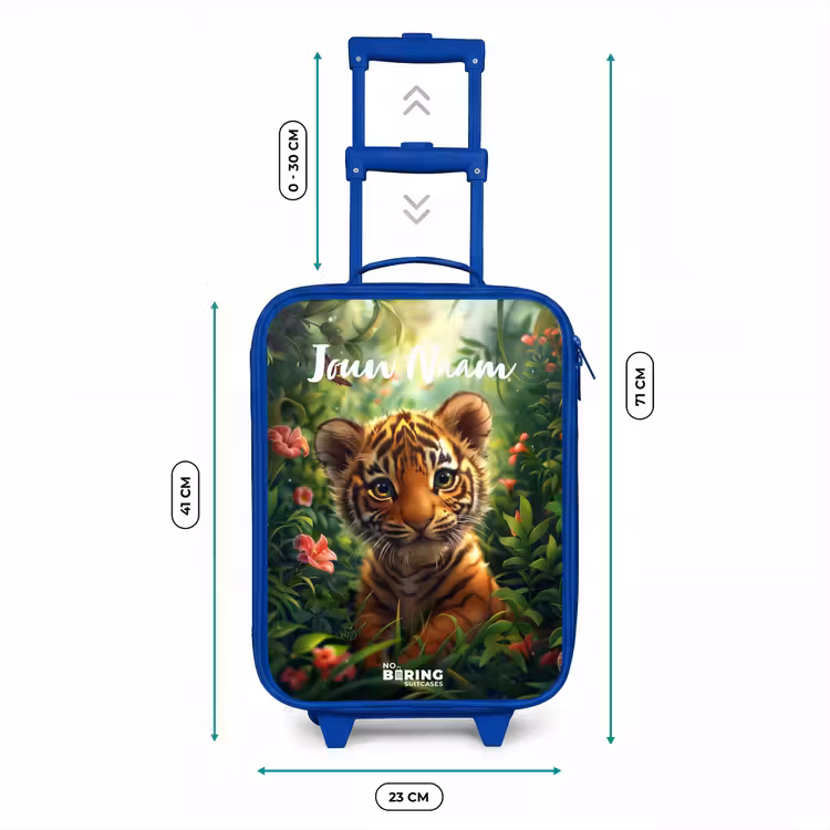 Tommy tijger Kinderkoffer - Blauw klein -productfoto_formaten