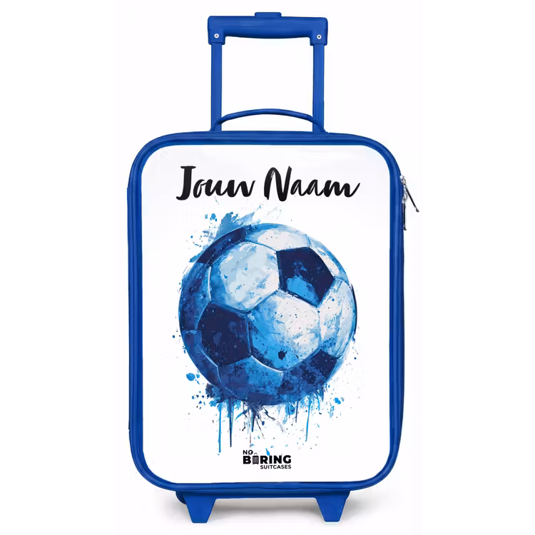 Voetbalvibes - Inktspatten - Blauw Kinderkoffer - Blauw klein -zz3dotto