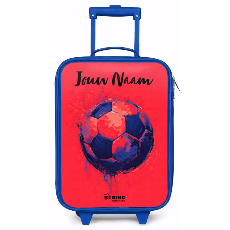 Voetbalvibes - Verf - Blauw - Rood Kinderkoffer - Blauw klein -zz3dotto