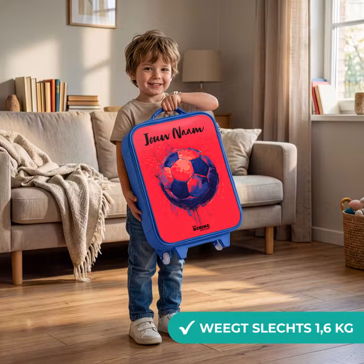 Voetbalvibes - Verf - Blauw - Rood Kinderkoffer - Blauw klein -sfeer2_NL