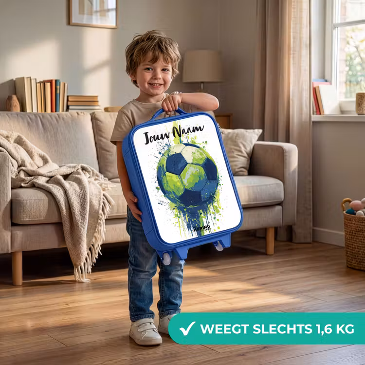 Voetbalvibes - Verf - Groen - Blauw Kinderkoffer - Blauw klein -sfeer2_NL