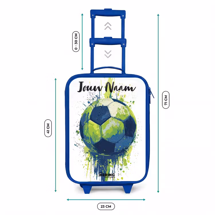 Voetbalvibes - Verf - Groen - Blauw Kinderkoffer - Blauw klein -productfoto_formaten