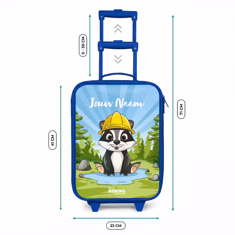Wally werkbeer Kinderkoffer - Blauw klein -productfoto_formaten