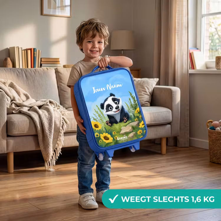 Willem wasbeer Kinderkoffer - Blauw klein -sfeer2_NL
