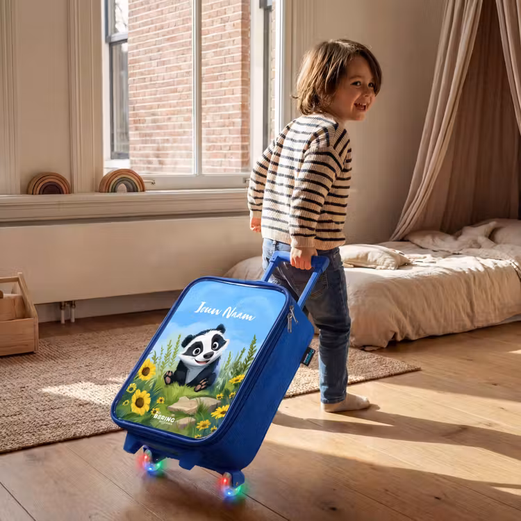 Willem wasbeer Kinderkoffer - Blauw klein -sfeer1