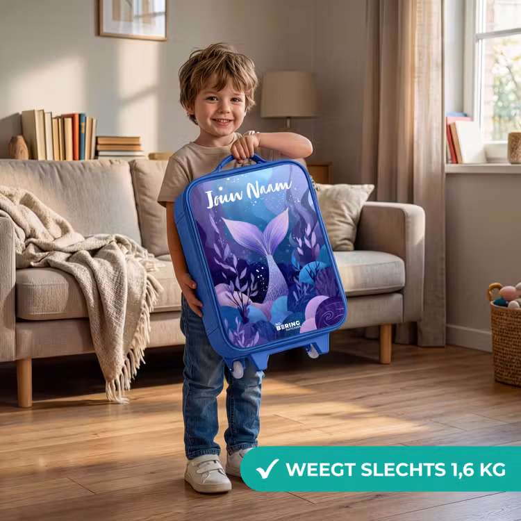 Zeemeermin - Onderwater - Paars - Blauw Kinderkoffer - Blauw klein -sfeer2_NL