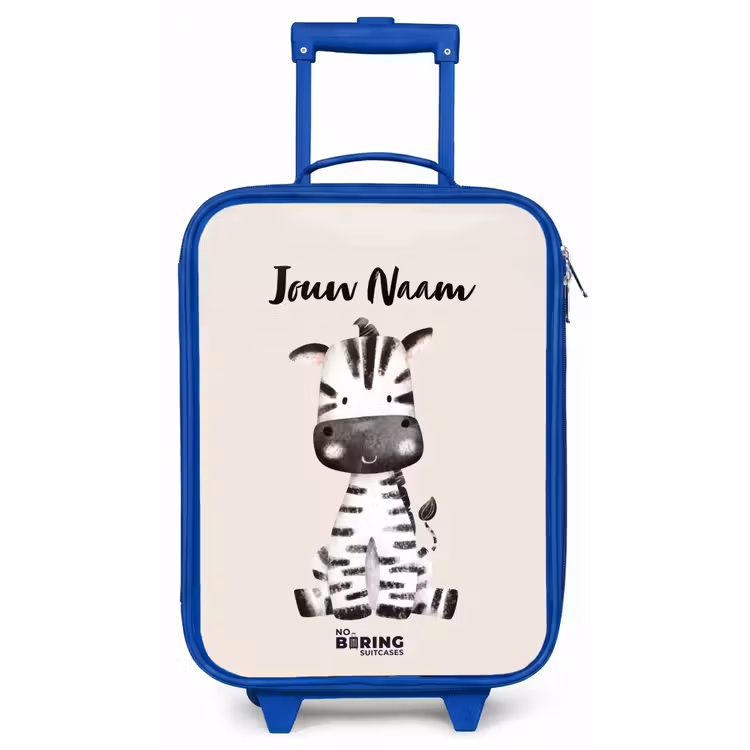 Zoë Zebra Kinderkoffer - Blauw klein -zz3dotto