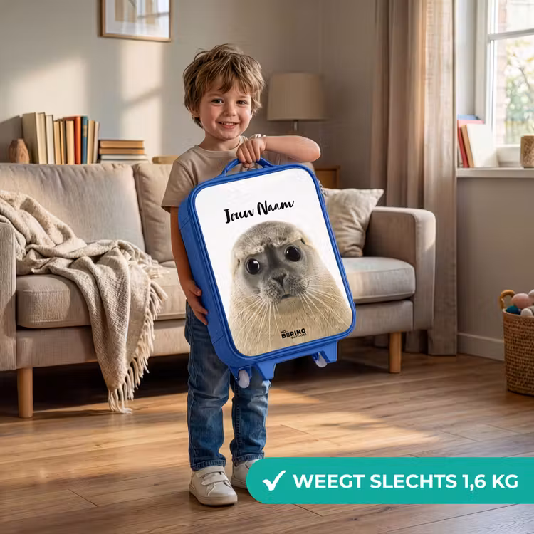 Zyon Zeehond Kinderkoffer - Blauw klein -sfeer2_NL