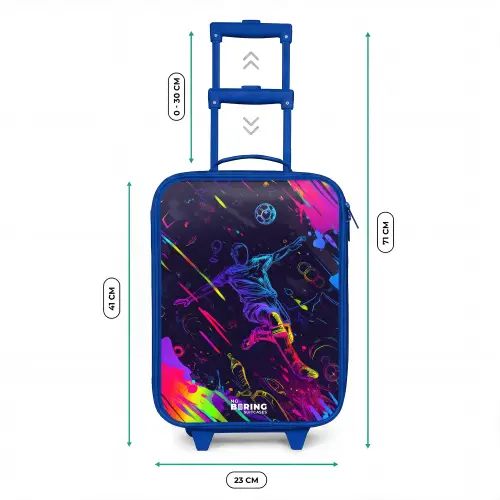 Neon actievolle voetbalspeler Kinderkoffer - Blauw klein -productfoto_formaten