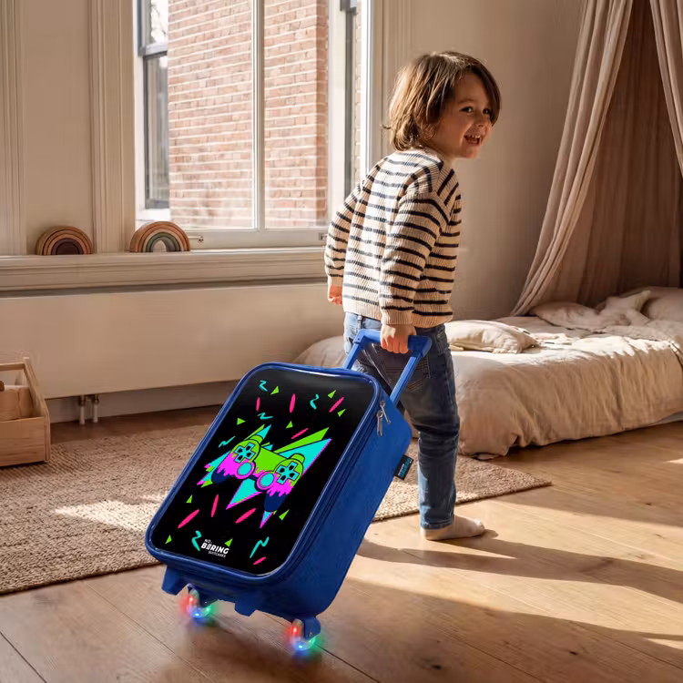 Neon controller op zwart Kinderkoffer - Blauw klein -sfeer1