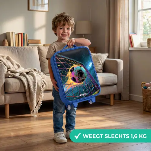 Neon - Net - Voetbal - Kleurrijk Kinderkoffer - Blauw klein -sfeer2_NL