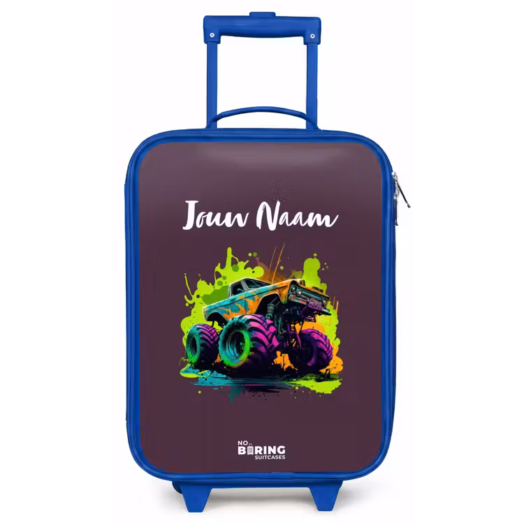 Neon Wheels Kinderkoffer - Blauw klein -zz3dotto