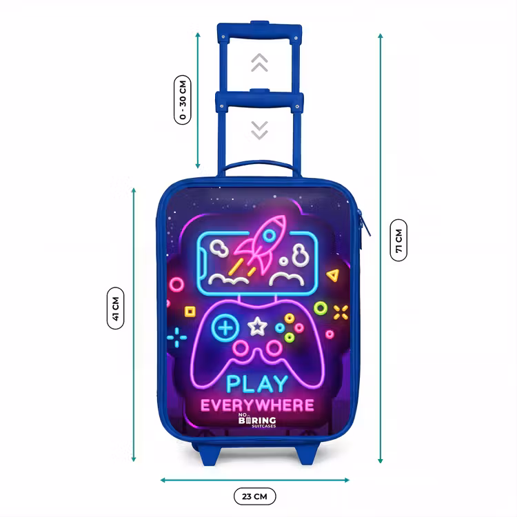 Neonbord met controller Kinderkoffer - Blauw klein -productfoto_formaten
