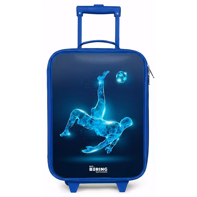 Omhaal in blauw neonvoetbal Kinderkoffer - Blauw klein -zz3dotto
