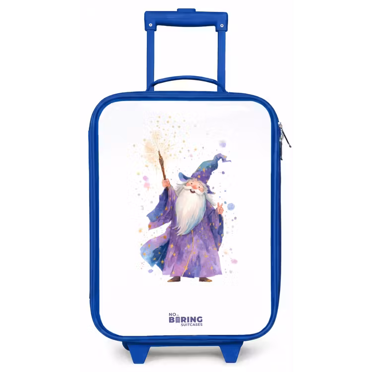Oude tovenaar met staf Kinderkoffer - Blauw klein -zz3dotto