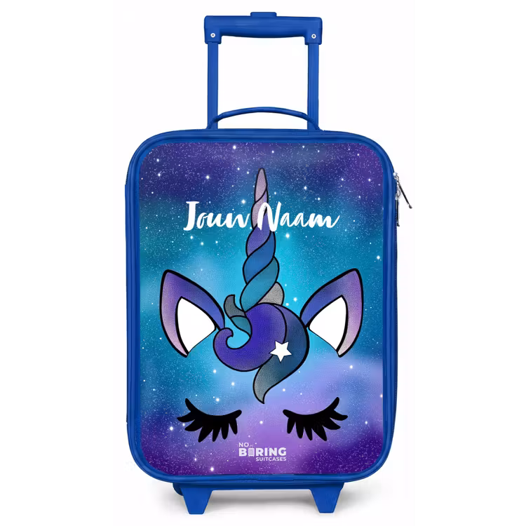 Paarse eenhoorn Kinderkoffer - Blauw klein -zz3dotto