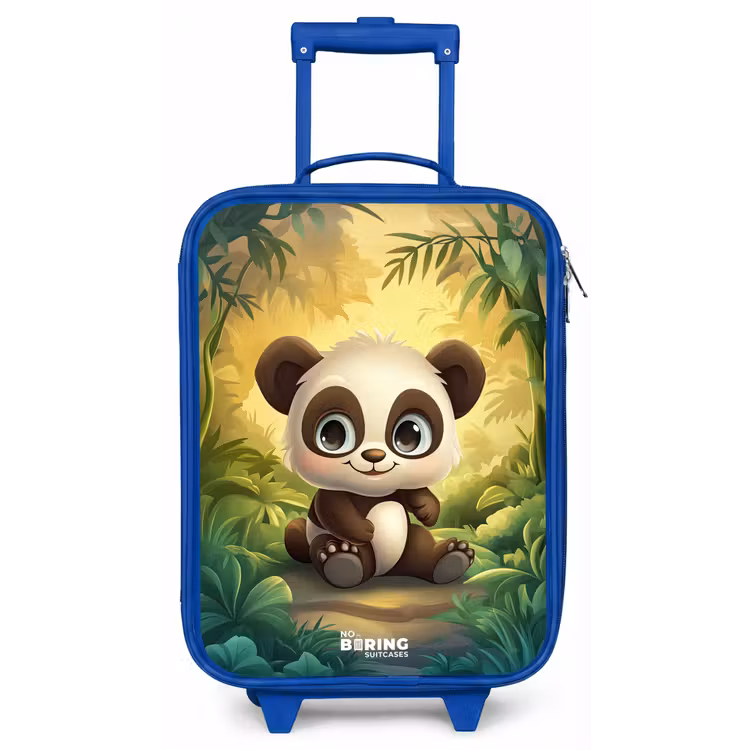 Panda - Bamboebos - Groen Kinderkoffer - Blauw klein -zz3dotto