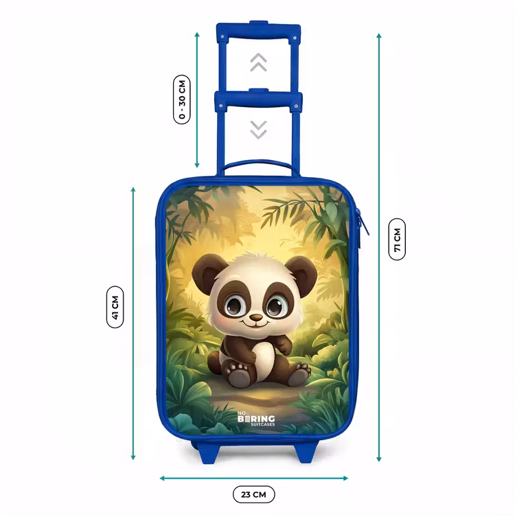 Panda - Bamboebos - Groen Kinderkoffer - Blauw klein -productfoto_formaten