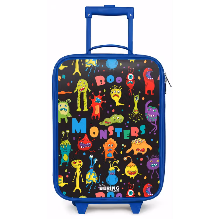 Patroon van monsters Kinderkoffer - Blauw klein -zz3dotto