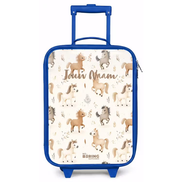 Patroon van veulens in beige en bruin kleuren Kinderkoffer - Blauw klein -zz3dotto