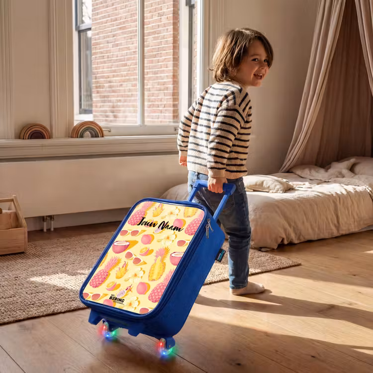 Pina colada Kinderkoffer - Blauw klein -sfeer1