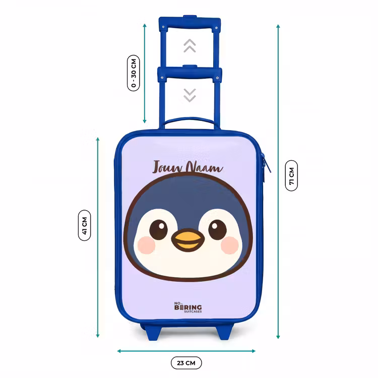 Pinguïn Kinderkoffer - Blauw klein -productfoto_formaten