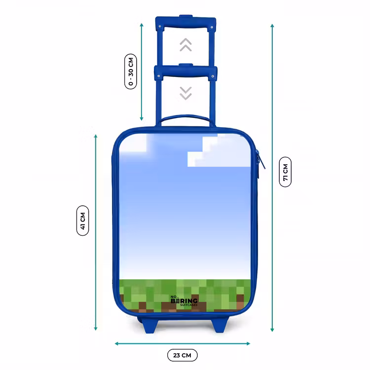 Pixel wereld Kinderkoffer - Blauw klein -productfoto_formaten