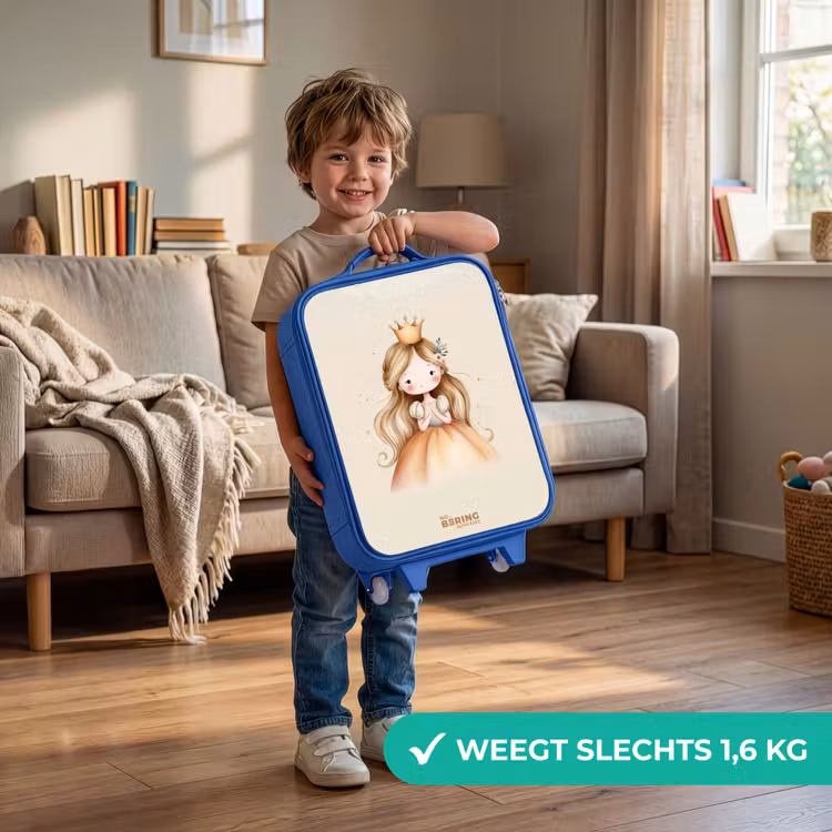Prinses in gouden tinten Kinderkoffer - Blauw klein -sfeer2_NL