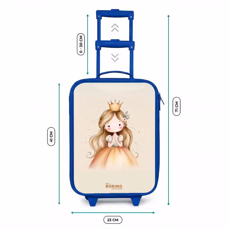Prinses in gouden tinten Kinderkoffer - Blauw klein -productfoto_formaten