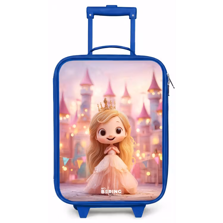 Prinses - Roze - Kasteel Kinderkoffer - Blauw klein -zz3dotto