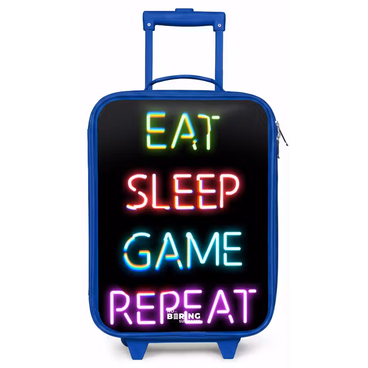 Qoute met neon lichten Kinderkoffer - Blauw klein -zz3dotto