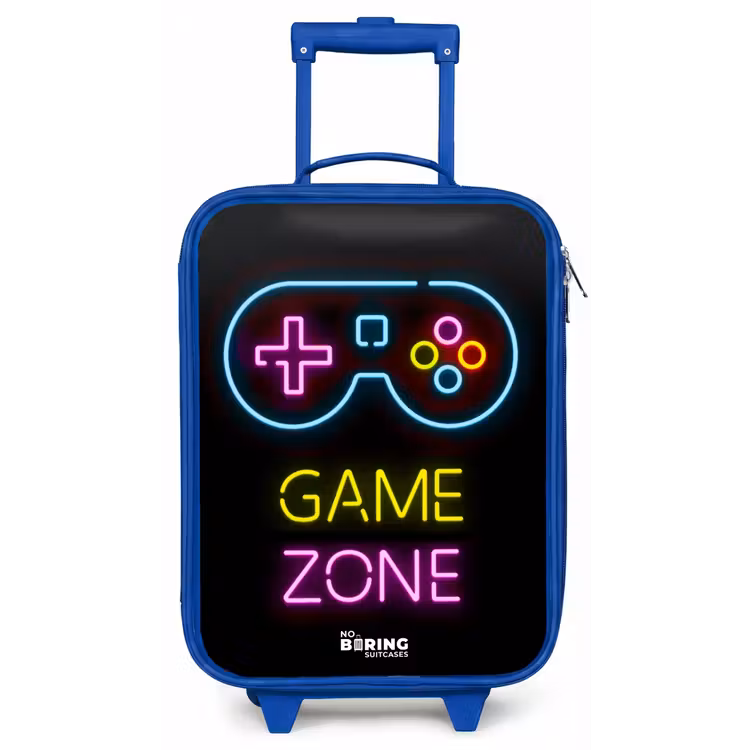 Qoute met neonkleuren Kinderkoffer - Blauw klein -zz3dotto