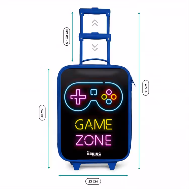 Qoute met neonkleuren Kinderkoffer - Blauw klein -productfoto_formaten