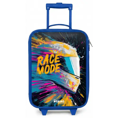 Racehelm - Verfspatten - Penseelstreken - Race mode Kinderkoffer - Blauw klein -zz3dotto